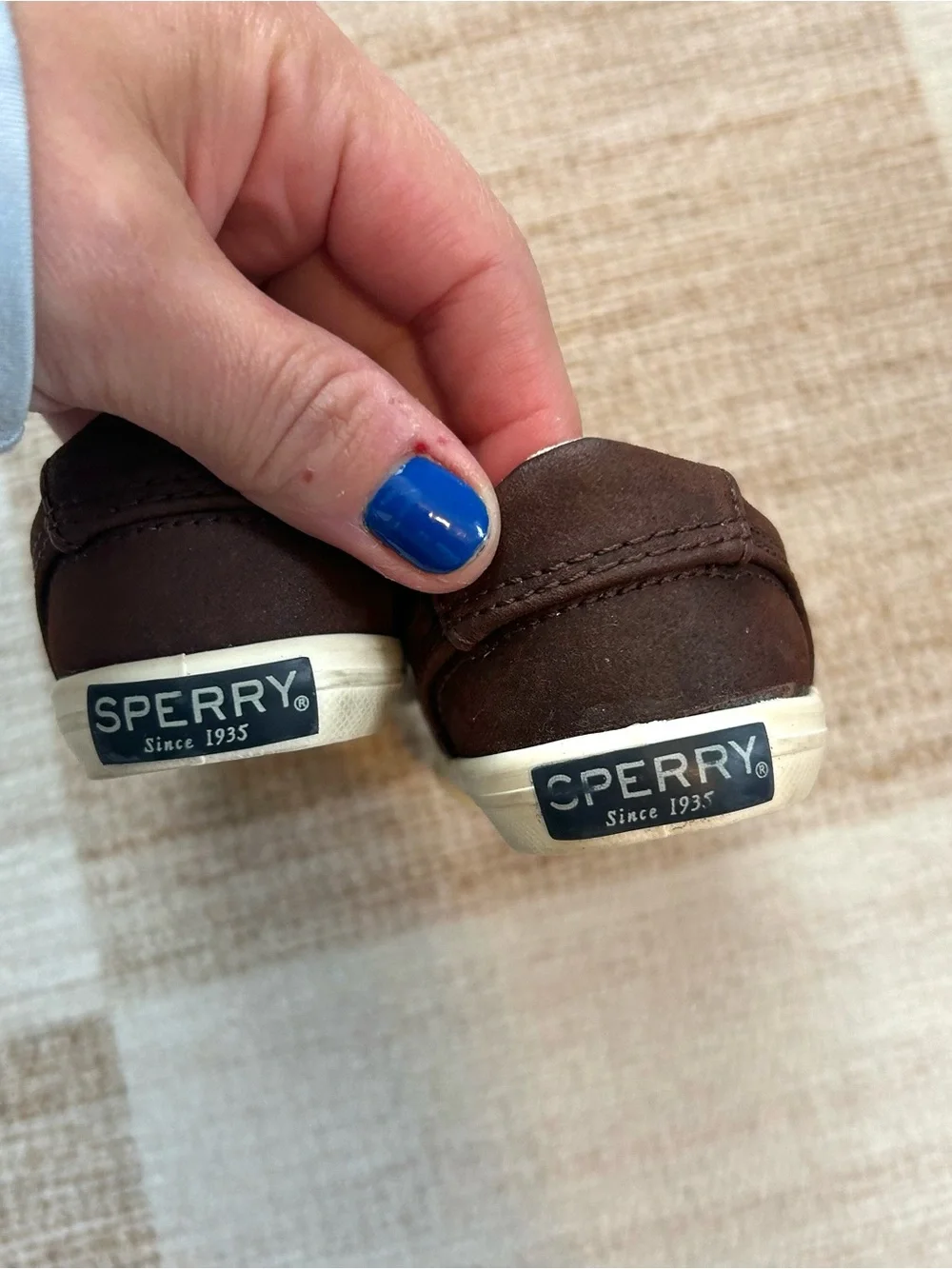 Sperry Striper II Crib Jr. Baby Kids Memory Foam Brown Shoes Sneakers